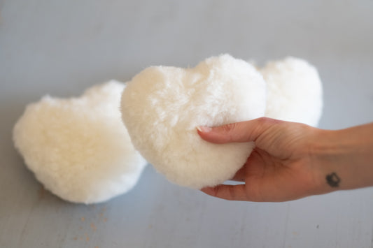 Mini Sheepskin Crinkle Heart