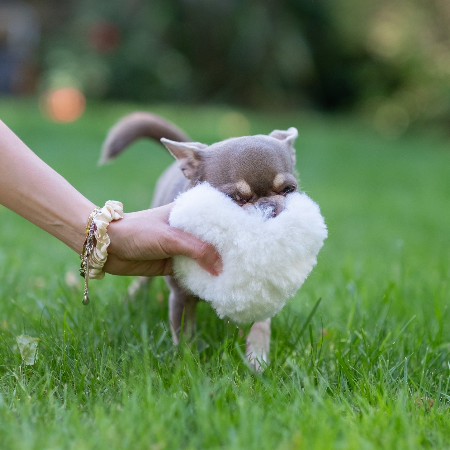 Mini Sheepskin Crinkle Heart